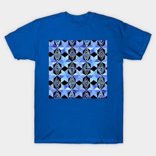 Blue and Black Patterns T-Shirt